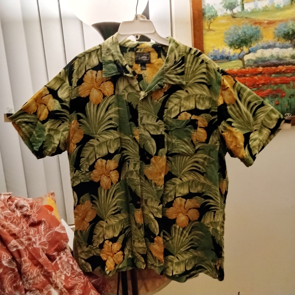 Hibiscus flower Hawaiian shirt Steve and Barry 2X